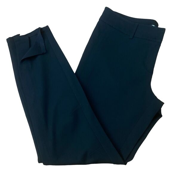 New York & Co 7th Avenue Black Skinny Stretchy Pants Women's Size 4 Bottom Slit - Picture 1 of 11